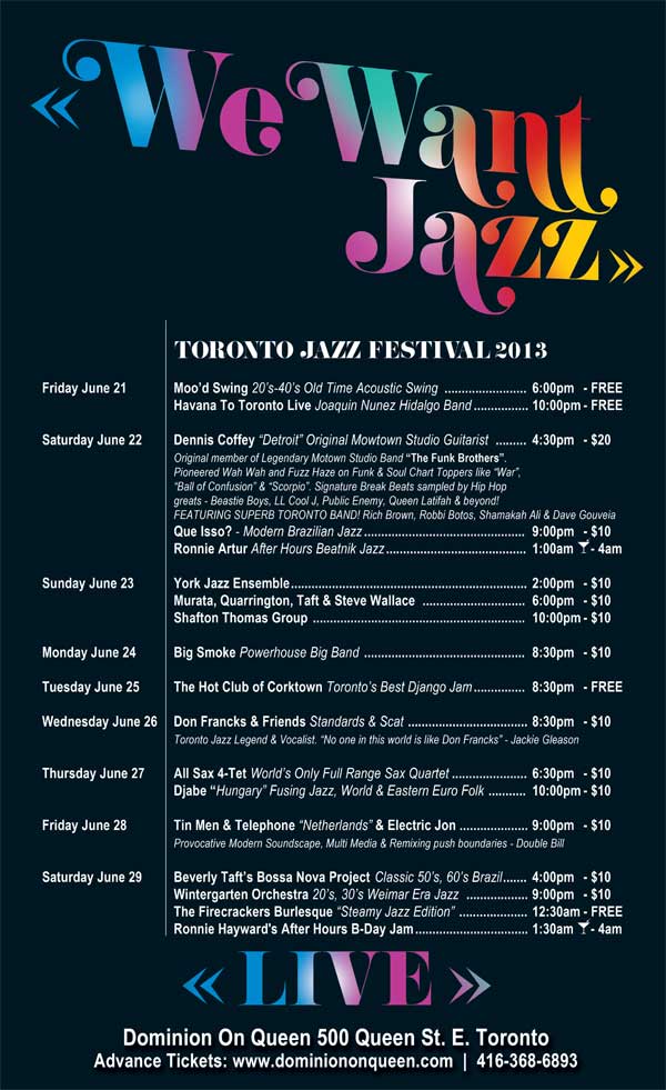 Toronto Jazz Festival -- Cabbagetown Summer Festivals